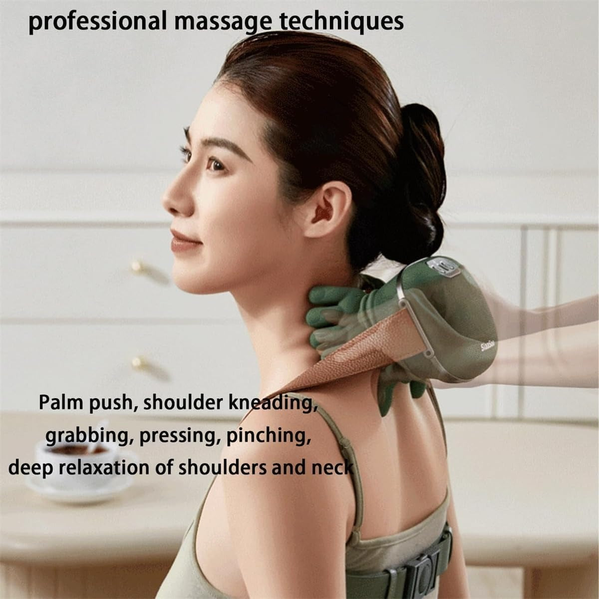 Smart Heated Neck & Shoulder Massager 4D Deep Tissue Kneading for Pain Relief & Relaxation