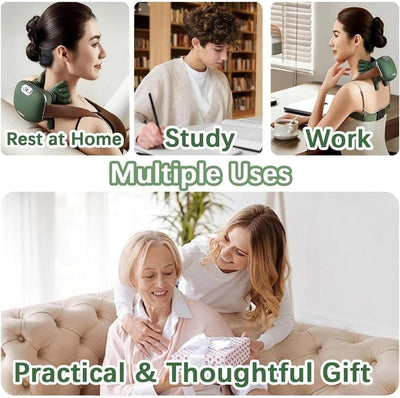 Smart Heated Neck & Shoulder Massager 4D Deep Tissue Kneading for Pain Relief & Relaxation